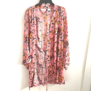 Nordstrom Lingerie Robe floral Print light Pink XL